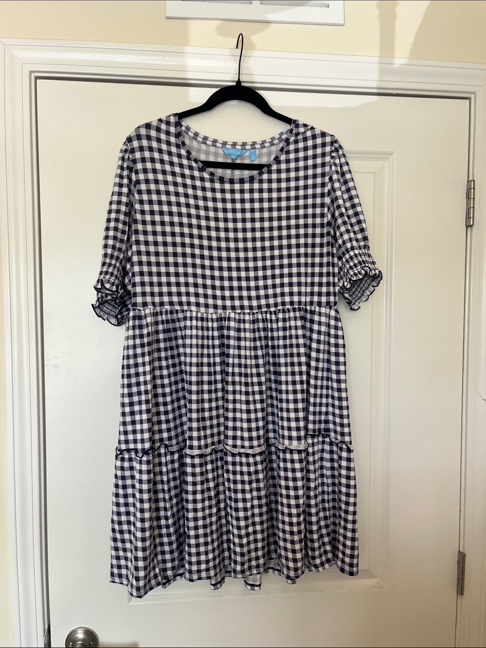 Draper James Lee Ann Dress in Navy and White Gingham
